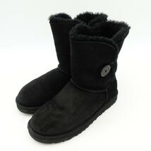 24cm UGG アグ ムートン ブーツ ブラック ベイリーボタン レディース 黒_画像2