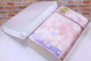  unused! Kyoto west river blanket 140×200cm single size acrylic fiber blanket 07-ABK-5830 peace style flower family laundry OK#(F8851)