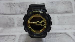 m1255 CASIO G-SHOCK カシオ クォーツ 腕時計 ウォッチ ブラック×ゴールドシリーズ GD-100GB 稼働 中古品 ゆうパック60サイズ 同梱OK