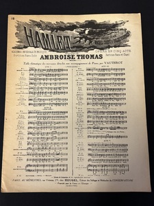 『レトロ ピアノ楽譜 HAMLET AMBROISE THOMAS 』