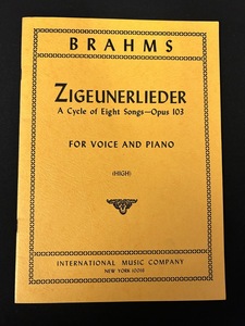 『レトロ ピアノ楽譜 BRAHMS ZIGEUNERLIEDER A Cycle of Eight Songs-Opus 103』