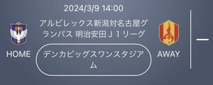 3/9(土) アルビレックス新潟vs名古屋グランパス E1サイド自由席N側1枚 14:00 J1リーグ デンカビッグスワンスタジアム