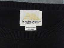 bed&breakfast レディース 日本製 アクリルウールニット 袖切替 七分袖セーター USUAL 黒ベージュ_画像2