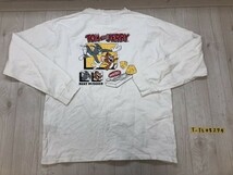 TOM and JERRY トムとジェリー メンズ バックプリント ロンT 長袖Tシャツ 大きいサイズ XL 白_画像3