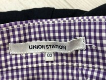 UNION STATION MEN'S BIGI ビギ メンズ フェイクレイヤード フード付き プルオーバーロンT 03 紺紫_画像2