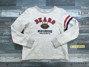 MIKIHOUSE ミキハウス キッズ ラグビーワッペン付き トレーナー 2 杢グレー