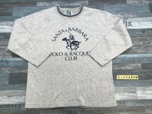 Santa Barbara Polo & Racquet Club サンタバーバラポロ&ラケットクラブ メンズ ロゴプリントトレーナー 裏起毛 M 杢グレー_画像1