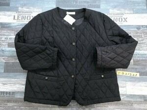 訳あり新品！VOW-INTERNATIONAL レディース 中綿 ノーカラーキルティング ジャケット 大きいサイズ 3L 黒