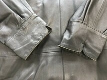 ANGEL LEATHER レディース 日本製 キュプラ総裏地 レザーロングコート 肩パッド入 F 黒_画像3