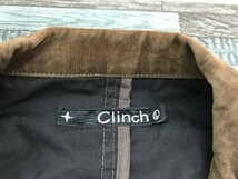 Clinch メンズ ベロア調 テーラードワークジャケット L 茶 秋冬_画像2