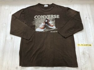 CONVERSE コンバース メンズ ハイカットスニーカー プリント ロンT カットソー 大きいサイズ 4L 茶