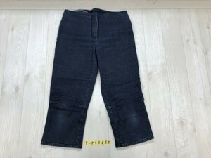 MADE IN ITALY OF BENETON Benetton lady's cropped pants Denim jeans pants 42 navy 