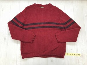 UNITED COLORS OF BENETTON Benetton мужской вязаный свитер красный темно-серый 