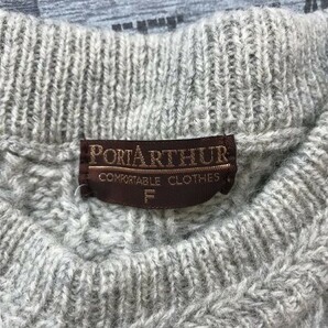 PORT ARTHUR NEW WOOL メンズ ケーブルニットセーター F グレー系の画像2