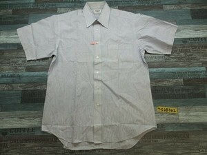 renoma レノマ メンズ 胸ポケット ビジネス ストライプシャツ 日本製 41 青白