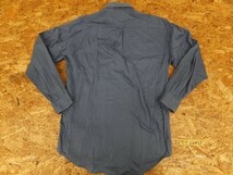 Mr.JUNKO ミスタージュンコ メンズ 日本製 コットン 胸ポケット 長袖シャツ M 青_画像3