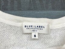 BLUE LABEL UNITED ARROWS ユナイテッドアローズ メンズ 日本製 ワンポイントプリント ボートネック スウェットトレーナー S 白_画像2