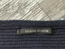 BEAMS HEART ビームスハート レディース リブ織り ニットセーター F 紺_画像2