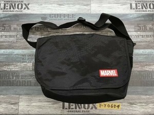 MARVEL マーベル メンズ レディース ナイロン マジックテープ ショルダーバッグ 黒