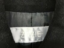 ZAZIE ザジ レディース ベルト付き アンゴラ・毛 起毛 比翼 ロングコート 9AR 黒_画像2