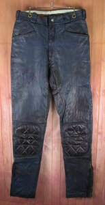 LFP17995 ビンテージ Lewis Leathers ルイスレザー 70s レザーパンツ ネイビー系 W30