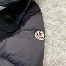 美品　モンクレール【圧倒的存在感】MONCLER ダウンジャケット ブルゾン ネイビー 異素材ドッキング　ハイブリッドダウン　3 Lサイズ相当_画像7