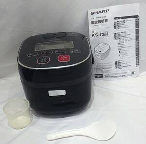 【8080】　SHARP　ジャー炊飯器　ブラック　KS-C5H　通電確認済み　動作未確認　2015年製　3合炊き　パン焼き　中古　炊飯器