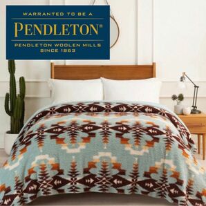 【新品】ペンドルトン　PENDLETON ブランケット　クーインサイズ　ブルー