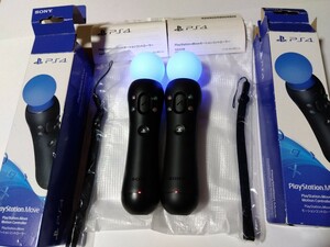 美品 PS4 モーションコントローラー PlayStation Move CECH-ZCM2J 2本セット 箱説明書ストラップ付き