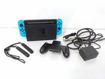 【美品】Nintendo 任天堂 Nintendo Switch スイッチ HAC-001 ゲーム機本体/別売りHDMIケーブル付き/ネオンブルー/01YZ020401-6_画像1