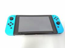 【美品】Nintendo 任天堂 Nintendo Switch スイッチ HAC-001 ゲーム機本体/別売りHDMIケーブル付き/ネオンブルー/01YZ020401-6_画像3