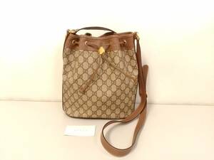 【美品】GUCCI グッチ オールドグッチ GGスプリーム 巾着ショルダーバッグ/ヴィンテージ/約26×28×11cm/001.115.6179.4023/01YZ020308-8