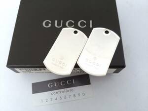 【美品】GUCCI グッチ シルバー925ドッグタグ プレート/重量約44.8g/ペンダントトップにも/ネックレス/チャーム/01YZ021201