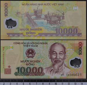 外国紙幣 ベトナム 2018年 未使用 10000ドン ポリマー