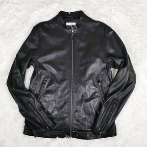 美品 人気Mサイズ！UNITED ARROWS / BEAUTY&YOUTH ヤギ革 ゴートレザー シングルライダース レザージャケット 黒 ユナイテッドアローズ 