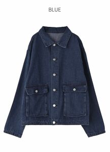【STYLE DELI】【訳あり】ポケットデザインデニムジャケット／ブルー・Fサイズ