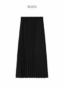 【STYLE DELI】スーパーロングプリーツスカート84cm丈／ブラック・Mサイズ