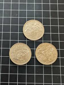 [即決/美品/おまとめ] 2002年 FIFAワールドカップ 500円×3枚 3種セット 500円玉 日韓worldcup 記念硬貨 ニッケル黄銅貨 同梱可 955。