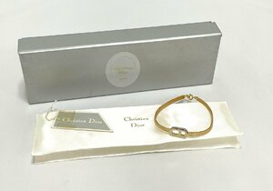 Christian Dior　クリスチャンディオール　CDロゴ　ブレスレット　ゴールド色系　箱 付き　ヴィンテージ アンティーク