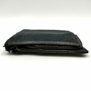 【ジャンク】GUCCI グッチ GGキャンバス 二つ折り財布 ブラック W10 H9の画像4