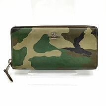 COACH　コーチ　ラウンドファスナー長財布　迷彩　カモフラ　W19.5　H10_画像1