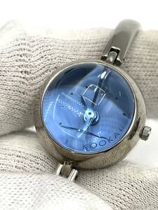 【電池切れ】KOOKAI　腕時計　クオーツ レディース ボール型文字盤　ブルー文字盤　ケース：2.0　腕回り：15