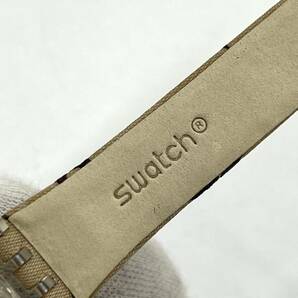 【電池切れ】Swatch スウォッチ クォーツ腕時計 刺繍 ライトブラウン文字盤 裏スケ ユニセックス ケース：2.2 の画像3