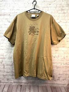 【中古美品】BERBERRY　バーバリー 　Tシャツ TB ホースロゴ ブラウン S　ユニセックス　ラバープリント