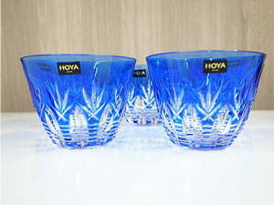 HOYA CRYSTAL ホヤクリスタル　切子グラス　茶器　切子　5個セット　未使用品