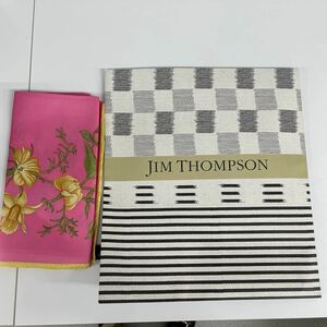 A2/【個人保管品】JIM THOMPSON ジムトンプソン スカーフ 大判 シルク タイ ピンクシルク100% 小物 ファッション アイテム レディース