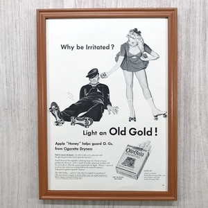 ■即決◆1945年(昭和20年) OLD GOLD オールド ゴールド タバコ【B4-6652】アメリカ ビンテージ雑誌広告【B4額装品】当時物本物広告★同梱可