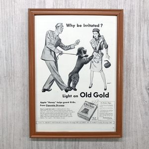 ■即決◆1945年(昭和20年) OLD GOLD オールド ゴールド タバコ【B4-6651】アメリカ ビンテージ雑誌広告【B4額装品】当時物本物広告★同梱可