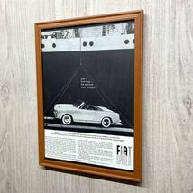 ■即決◆1961年(昭和36年) FIAT SPIDER フィアット スパイダー US版【B4-3009】アメリカ ビンテージ雑誌広告【B4額装品】当時本物 ★同梱可_画像3