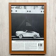 ■即決◆1961年(昭和36年) FIAT SPIDER フィアット スパイダー US版【B4-3009】アメリカ ビンテージ雑誌広告【B4額装品】当時本物 ★同梱可_画像1